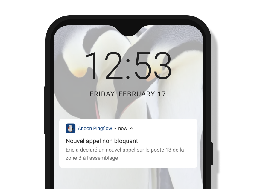 screenshot d'une notification sur l'application mobile